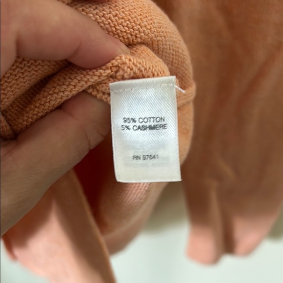 Pure J. Jill Peach Cotton/Cashmere Blend Kangaroo Pouch Sweater Size S - Picture 3 of 6